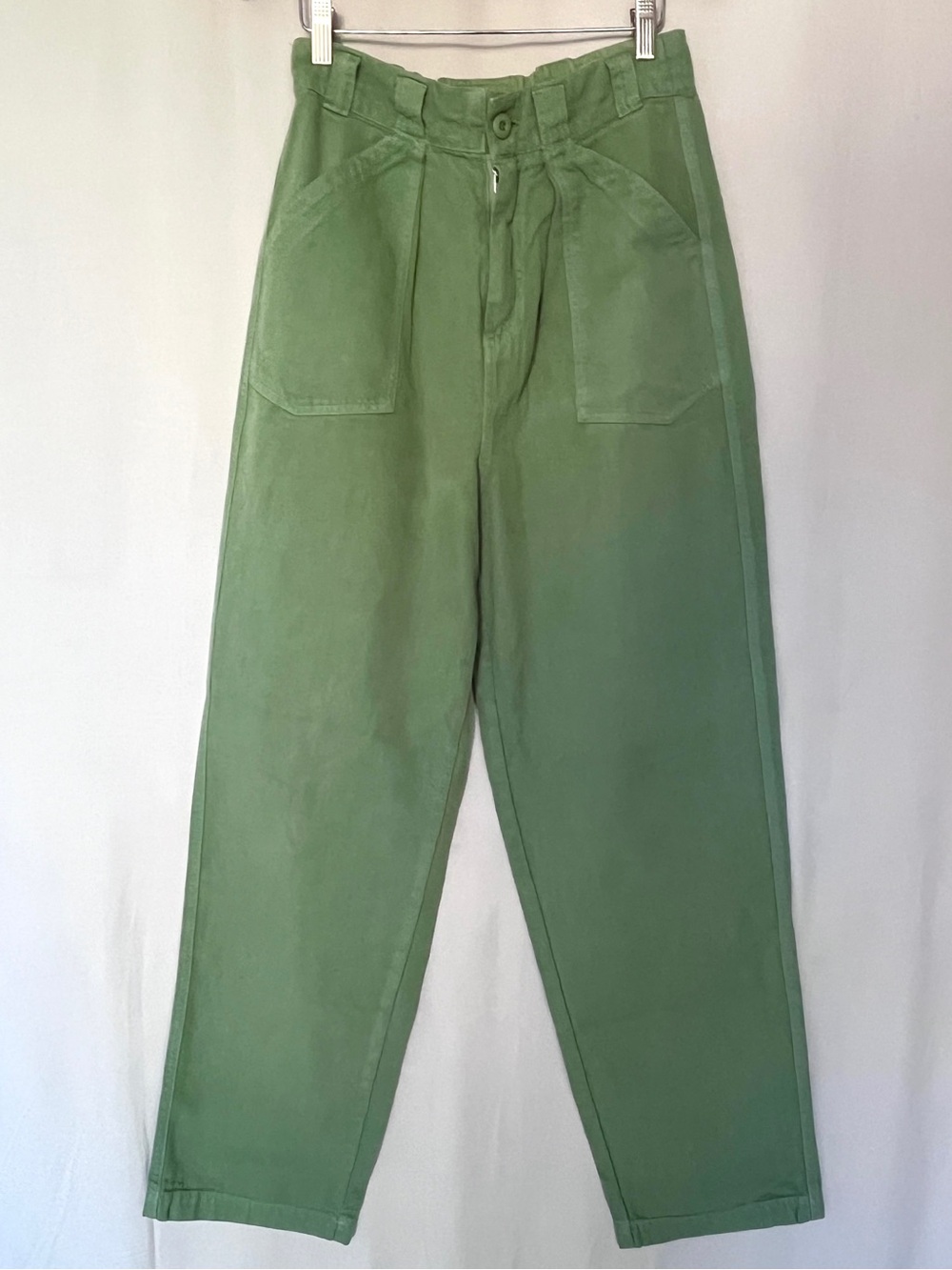 Free People Green High Rise Relaxed Straight Leg Pants XS